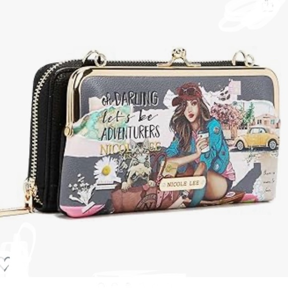 Nicole Lee Signature Kiss Lock Crossbody Wallet-Journey of Stephanie-RFID-NWT - Picture 7 of 9